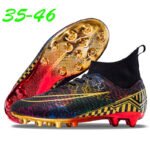 Men's Gold Sole High-Top Soccer Cleats - Artificial Grass Training Shoes - Image 8
