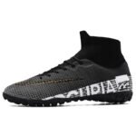 Men's Plus Size High-Top Soccer Cleats - AG Artificial Grass Spikes - Image 4