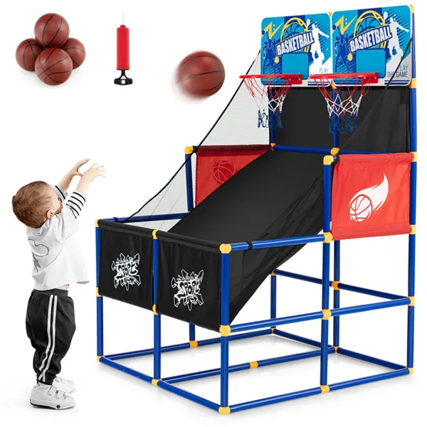 Dual Shot Kids Basketball Arcade Game - 2 Backboards & 4 Balls