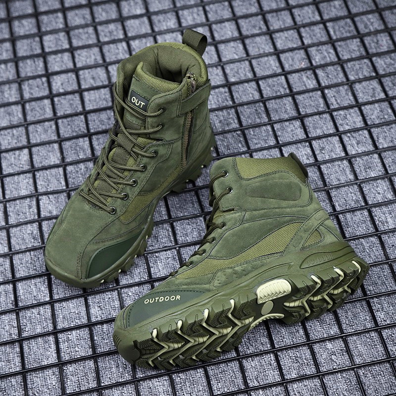 Men's Warm Snow Boots Cowhide Leather Military Shoes Men Waterproof Winter Boots