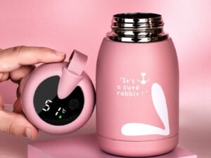 Fitness Eddy™ Smart Compact Thermos – 350ml Stainless Steel Vacuum Cup with Temperature Display