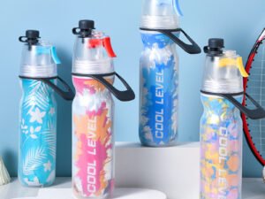 2-in-1 Misting Water Bottle - 500ml Insulated Sport Spray
