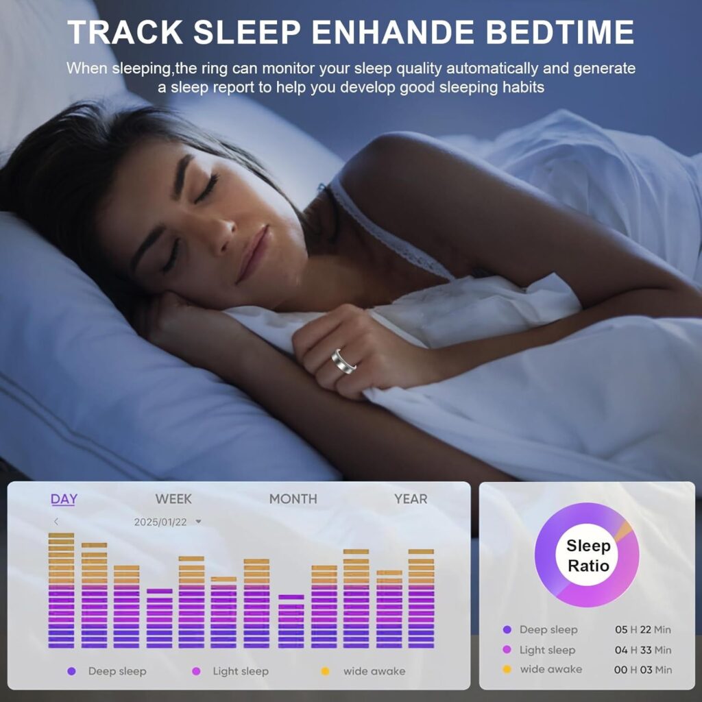 Smart Ring for Women – Elegant Diamond Health & Sleep Tracker