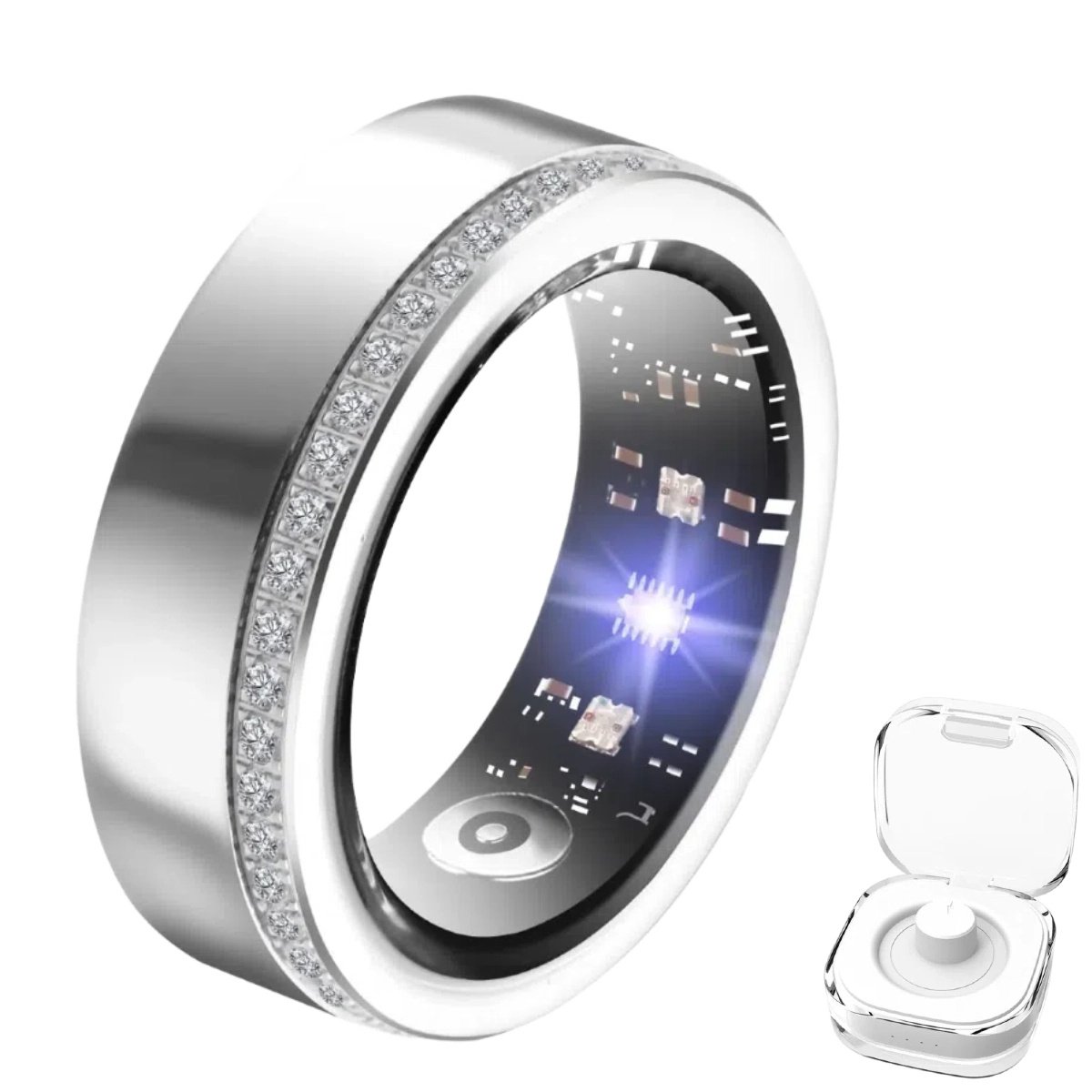 Smart Ring For Women Luxury Elegant Diamond Ring With Visible Tech Core Heart Rate Sleep Tracker Fitness Health Monitor IP68 Waterproof Compatible 1 Smart Ring For Women Luxury Elegant Diamond Ring With Visible Tech Core Heart Rate Sleep Tracker Fitness Health Monitor IP68 Waterproof Compatible