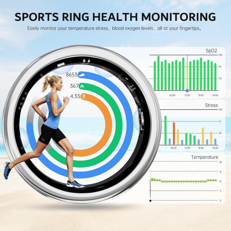 Smart Ring For Women Luxury Elegant Diamond Ring With Visible Tech Core Heart Rate Sleep Tracker Fitness Health Monitor IP68 Waterproof Compatible 6 Smart Ring For Women Luxury Elegant Diamond Ring With Visible Tech Core Heart Rate Sleep Tracker Fitness Health Monitor IP68 Waterproof Compatible - Image 6