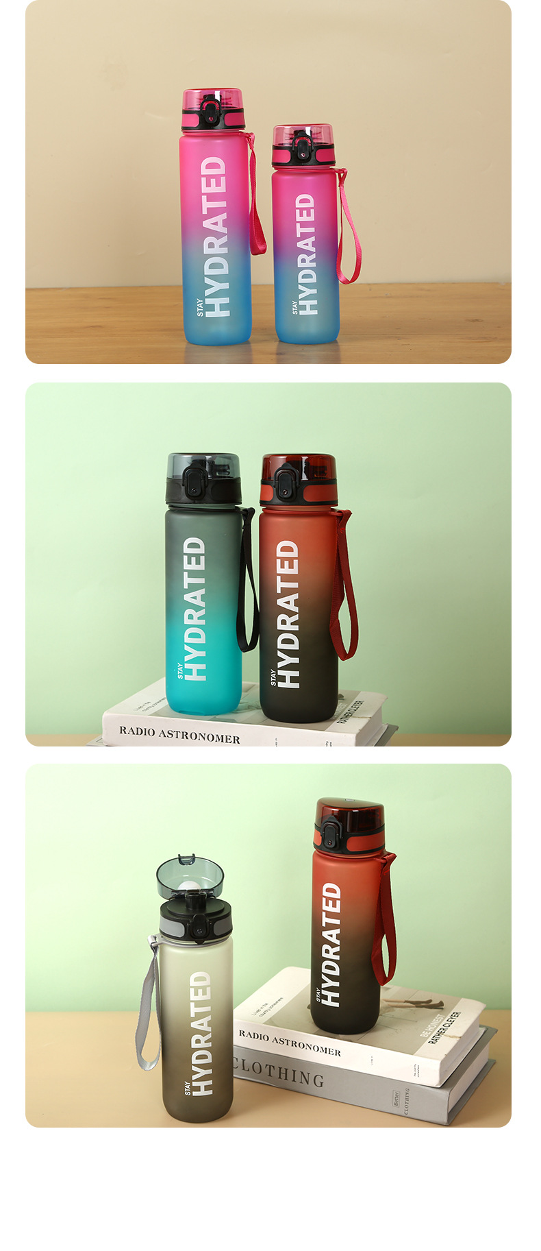 Gradient Single-layer Sports Water Bottle