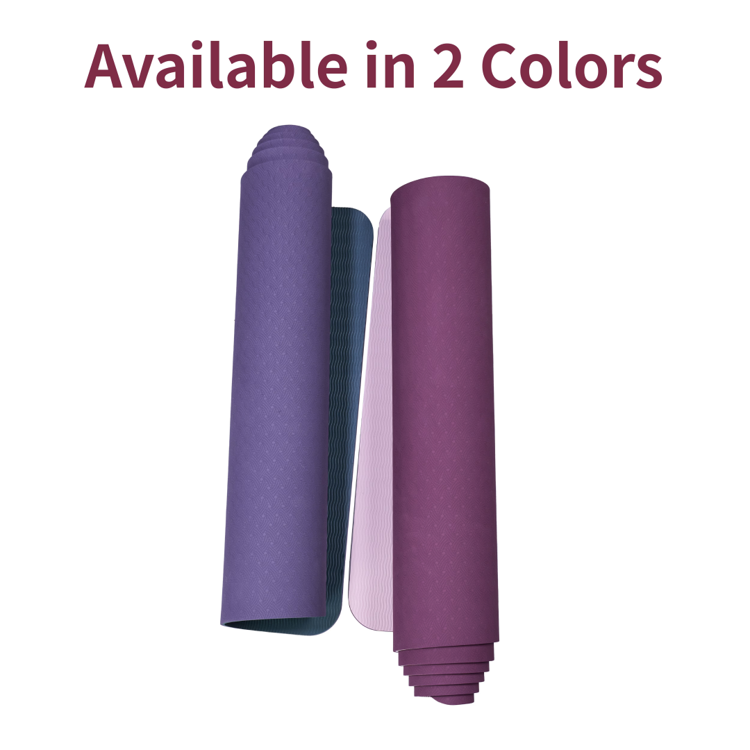 Non-Slip TPE Yoga Mat - 72" x 24" Professional Exercise & Pilates Mat