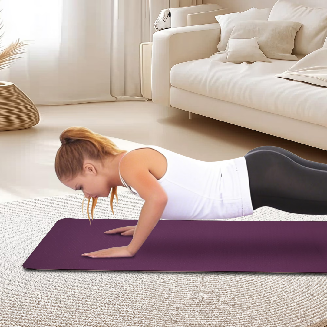 Non-Slip TPE Yoga Mat - 72" x 24" Professional Exercise & Pilates Mat