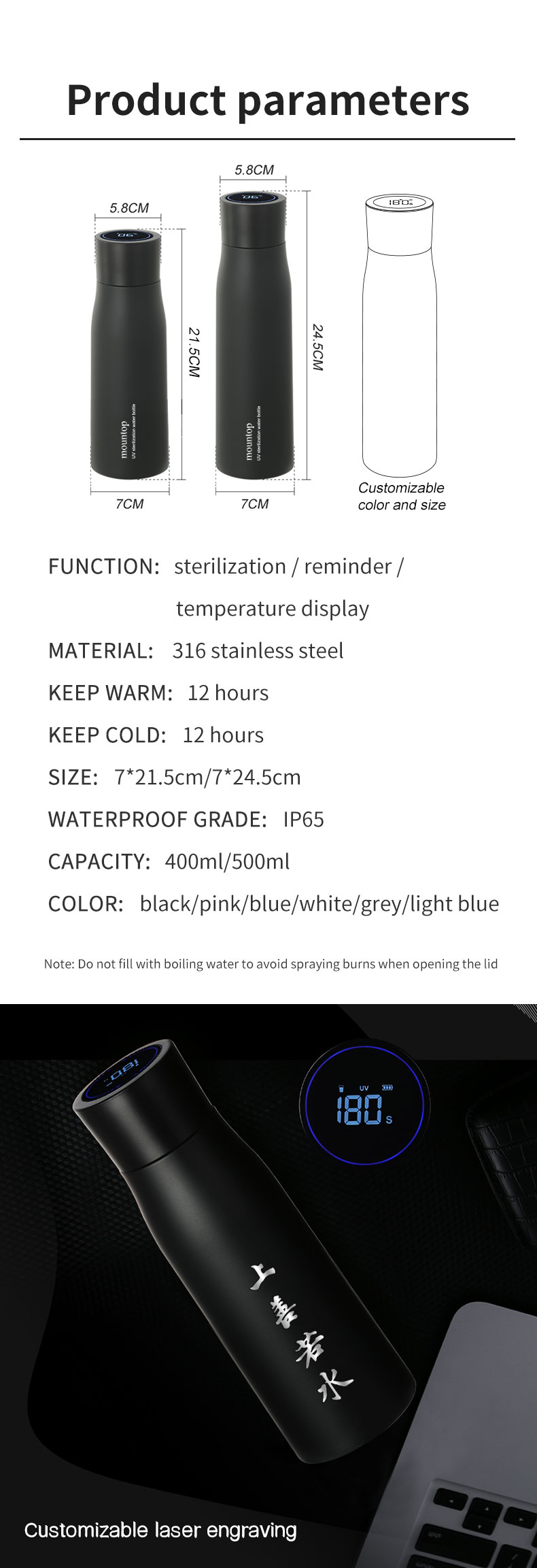 Precision-Tech Thermal Bottle – Smart LED Temperature Display Vacuum Tumbler