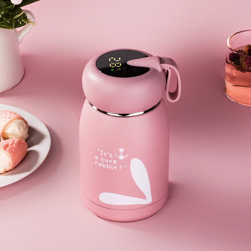 Smart Compact Thermos – 350ml Stainless Steel Vacuum Cup with Temperature Display