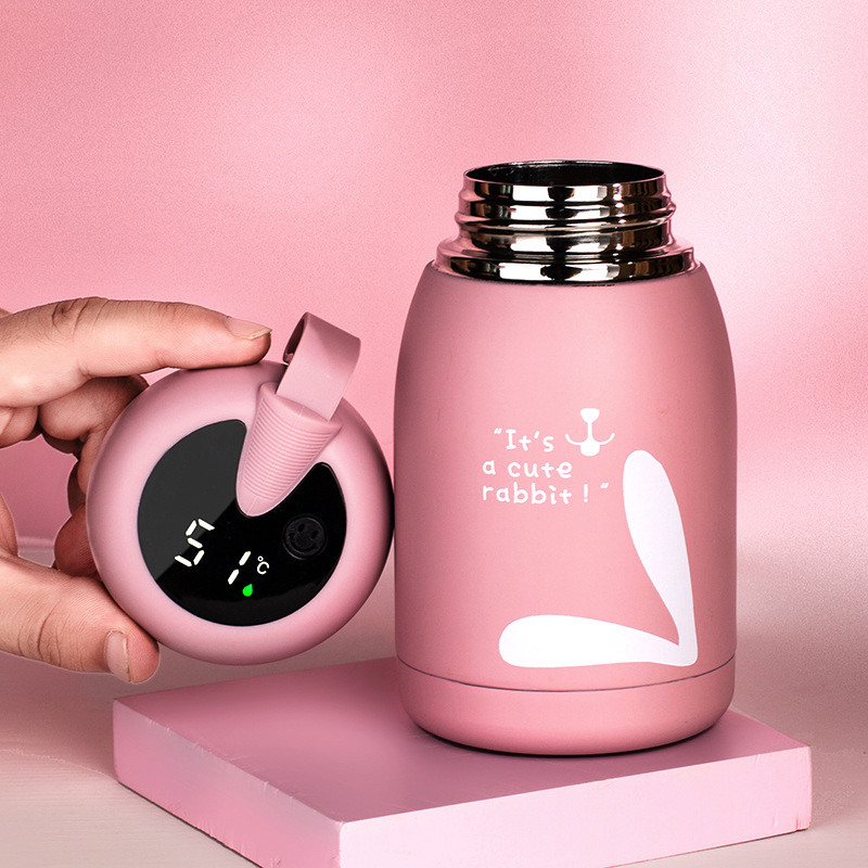 Smart Compact Thermos – 350ml Stainless Steel Vacuum Cup with Temperature Display
