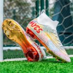 Gold-Plated High-Top Performance Soccer Boots – Elite Turf & Grass Trainers - Image 6