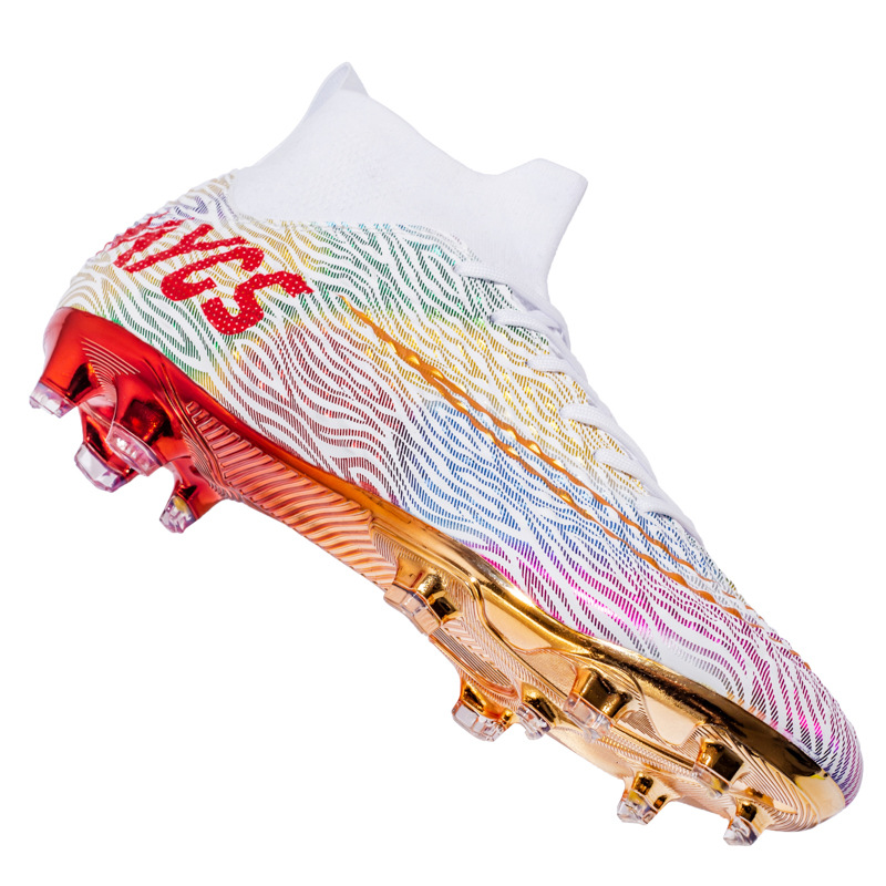 High-Top Performance Soccer Boots Gold-Plated – Elite Turf & Grass Trainers