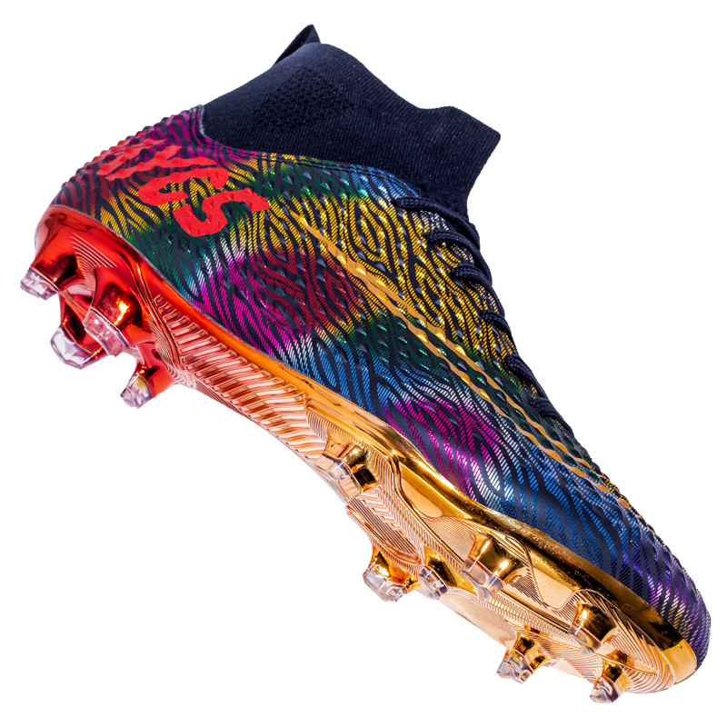High-Top Performance Soccer Boots Gold-Plated – Elite Turf & Grass Trainers