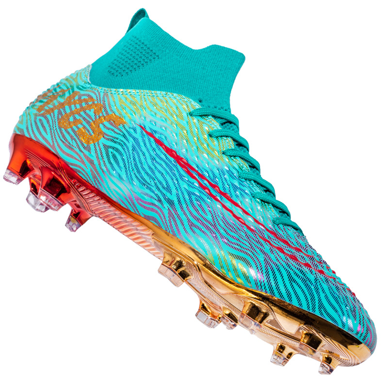 High-Top Performance Soccer Boots Gold-Plated – Elite Turf & Grass Trainers