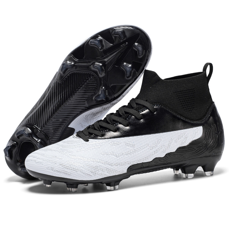 Soccer Spikes Cleats – All-Season Breathable Football Cleats Black, Red, White