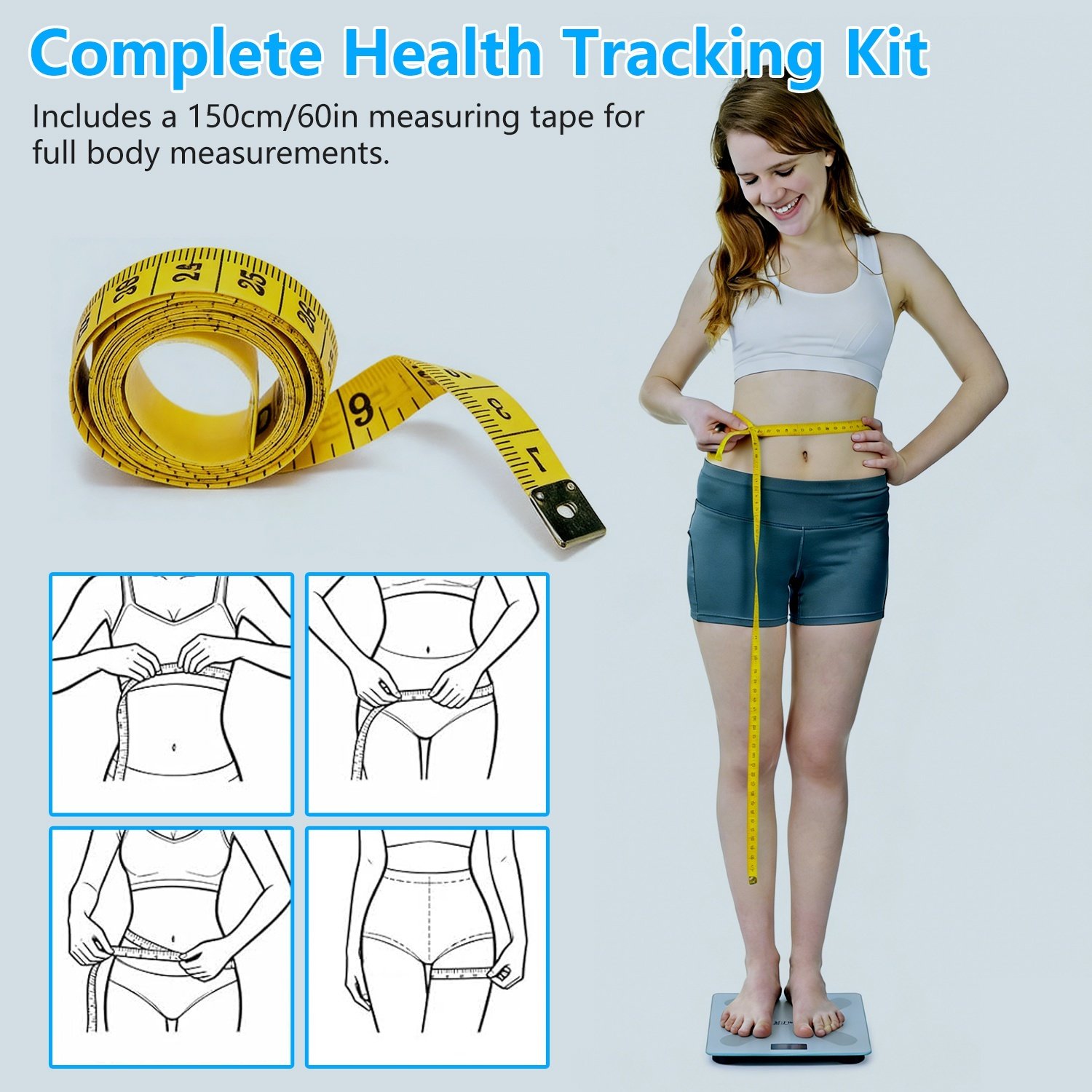 Smart Digital Scale For Body Weight High Accuracy BMI Weight Scale Full Body Composition Analysis Sync With APP 4mm Tempered Glass 397LBS Capacity LCD Display 6 Smart Digital Scale For Body Weight High Accuracy BMI Weight Scale Full Body Composition Analysis Sync With APP 4mm Tempered Glass 397LBS Capacity LCD Display - Image 6