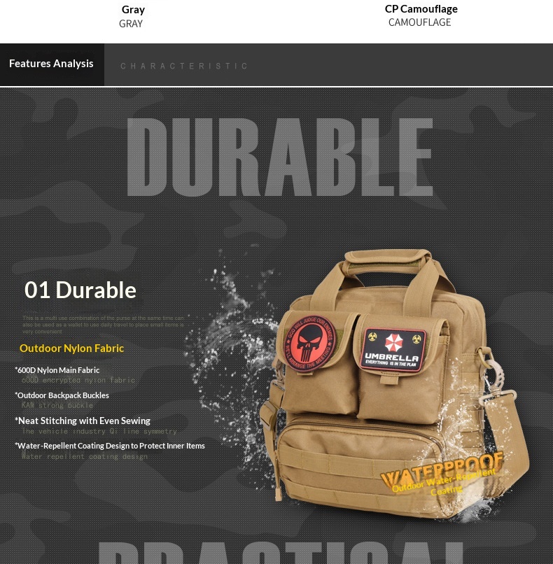 Camouflage Tactical Backpack – Convertible Crossbody Shoulder Bag