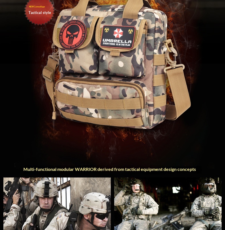 Camouflage Tactical Backpack – Convertible Crossbody Shoulder Bag