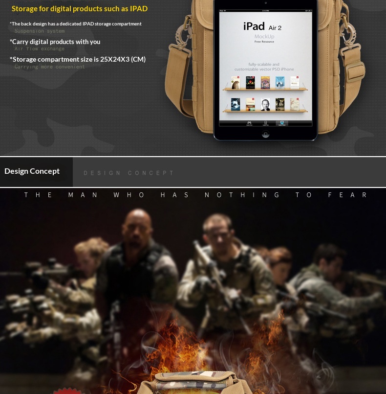 Camouflage Tactical Backpack – Convertible Crossbody Shoulder Bag