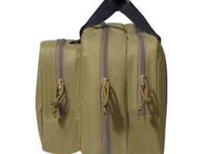R Tactical 2-Pistol Range Bag with Lockable Zippers - Brown Handgun Case