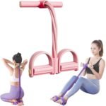 6-Tube Pedal Resistance Bands with Handles – Full Body Home Workout Exercise Equipment