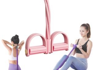 6-Tube Pedal Resistance Bands with Handles – Full Body Home Workout Exercise Equipment