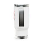 Independence Day 4th of July Stainless Steel Travel Mug with Handle - USA Flag & Fireworks Design, 14oz - Image 4