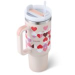 40oz Insulated Travel Tumbler – Premium Stainless Steel Sports Water Mug with Handle, Straw & Spill-Proof Lid - Image 9