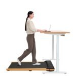 6% Incline Walking Pad - Under Desk Treadmill for Home Office, 1HP Portable Compact Running Machine, Upright Stand, 220 lbs Capacity