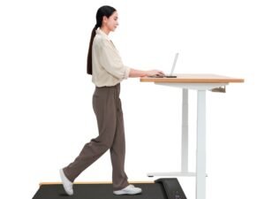 6% Incline Walking Pad - Under Desk Treadmill for Home Office, 1HP Portable Compact Running Machine, Upright Stand, 220 lbs Capacity