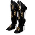 Fitness Eddy Men and Women MMA Sanda Greaves – Premium Artificial Leather Boxing Shin Guards & Martial Arts Training Protective Gear - Image 6