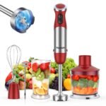 1000W 5-in-1 Hand Immersion Blender – 12-Speed Handheld Stick Mixer, Red - Image 4