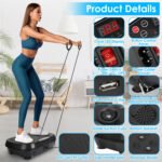 Whole Body Vibration Exercise Machine – Premium 200W Digital Workout Platform with 120 Speeds, Wireless Audio Speaker & Resistance Bands