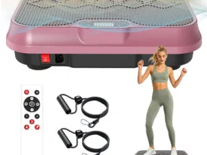 Fitness Eddy 21 Vibration Plate Exercise Machine – Whole-Body Workout Platform with Resistance Bands