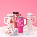 40oz Insulated Travel Tumbler – Premium Stainless Steel Sports Water Mug with Handle, Straw & Spill-Proof Lid