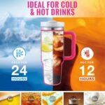 40oz Insulated Travel Tumbler – Premium Stainless Steel Sports Water Mug with Handle, Straw & Spill-Proof Lid - Image 6