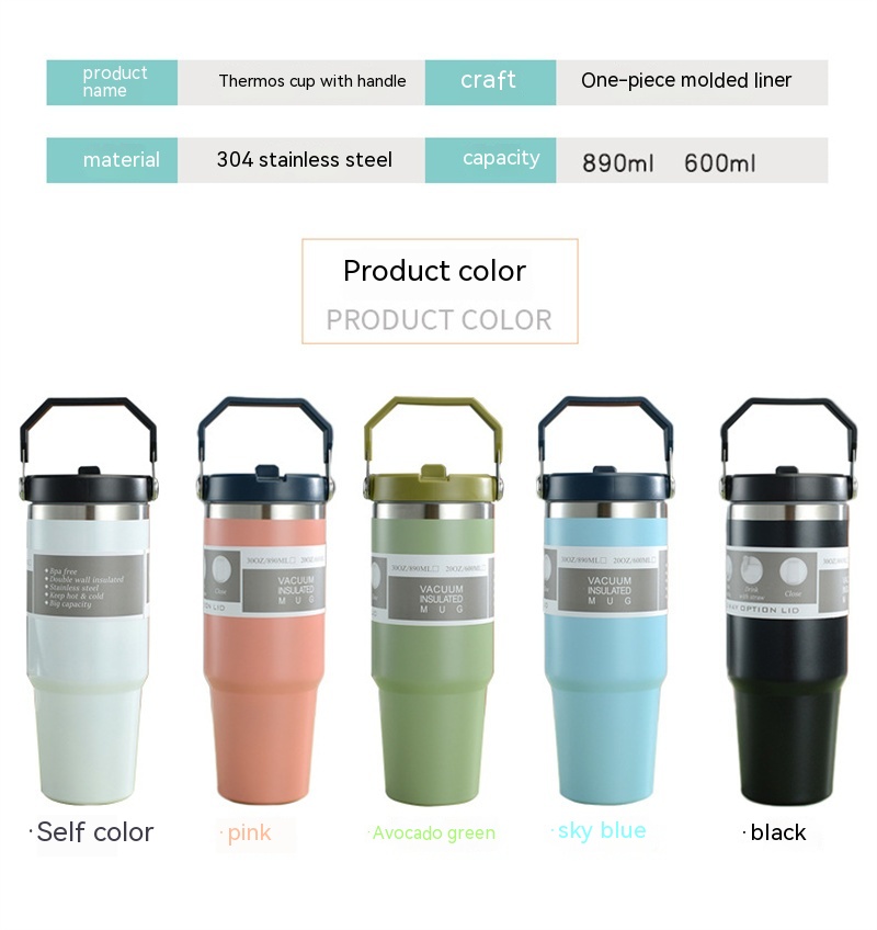 Insulated Stainless Steel Sports Tumbler – Premium 30oz Travel Water Bottle & Double-Wall Coffee Travel Cup