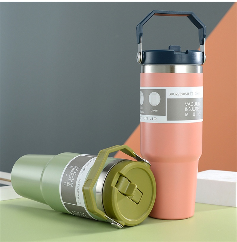 Insulated Stainless Steel Sports Tumbler – Premium 30oz Travel Water Bottle & Double-Wall Coffee Travel Cup