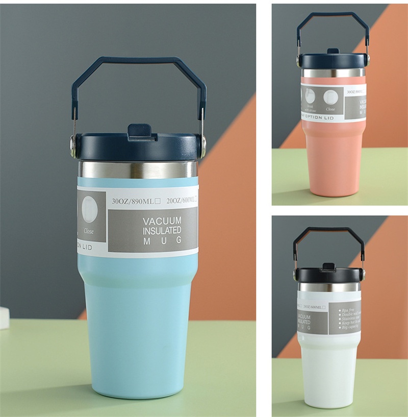 Insulated Stainless Steel Sports Tumbler – Premium 30oz Travel Water Bottle & Double-Wall Coffee Travel Cup