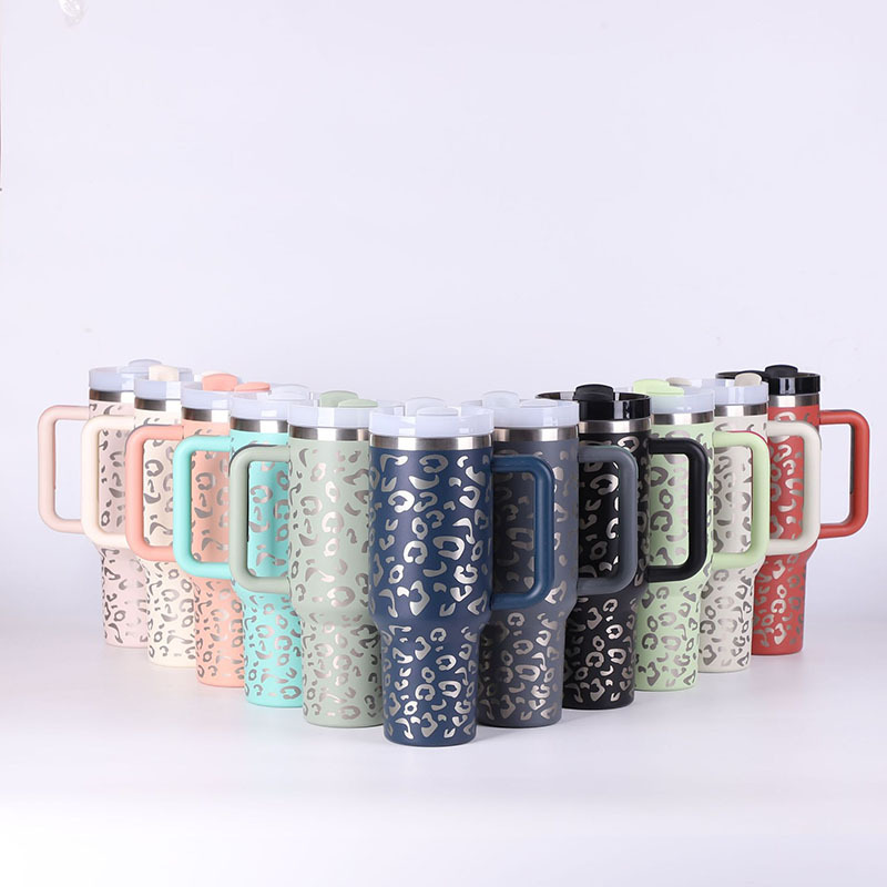 Insulated Tumbler 40oz – Premium Stainless Steel Sports Water Mug with Handle, Straw & Spill-Proof Lid