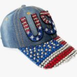 World Cup USA Bling Baseball Cap ,Rhinestone Denim Fan Hat,navy Blue - Image 9