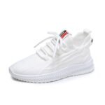 Elevated Mesh Platform Sneakers – Premium Chunky White & Black Vulcanized Casual Shoes for Women - Image 2