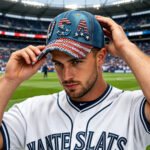 World Cup USA Bling Baseball Cap ,Rhinestone Denim Fan Hat,navy Blue