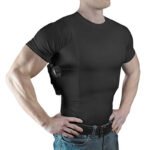 Unisex Concealed Holster High Bounce Round Neck T-shirt Short Sleeved - Image 4