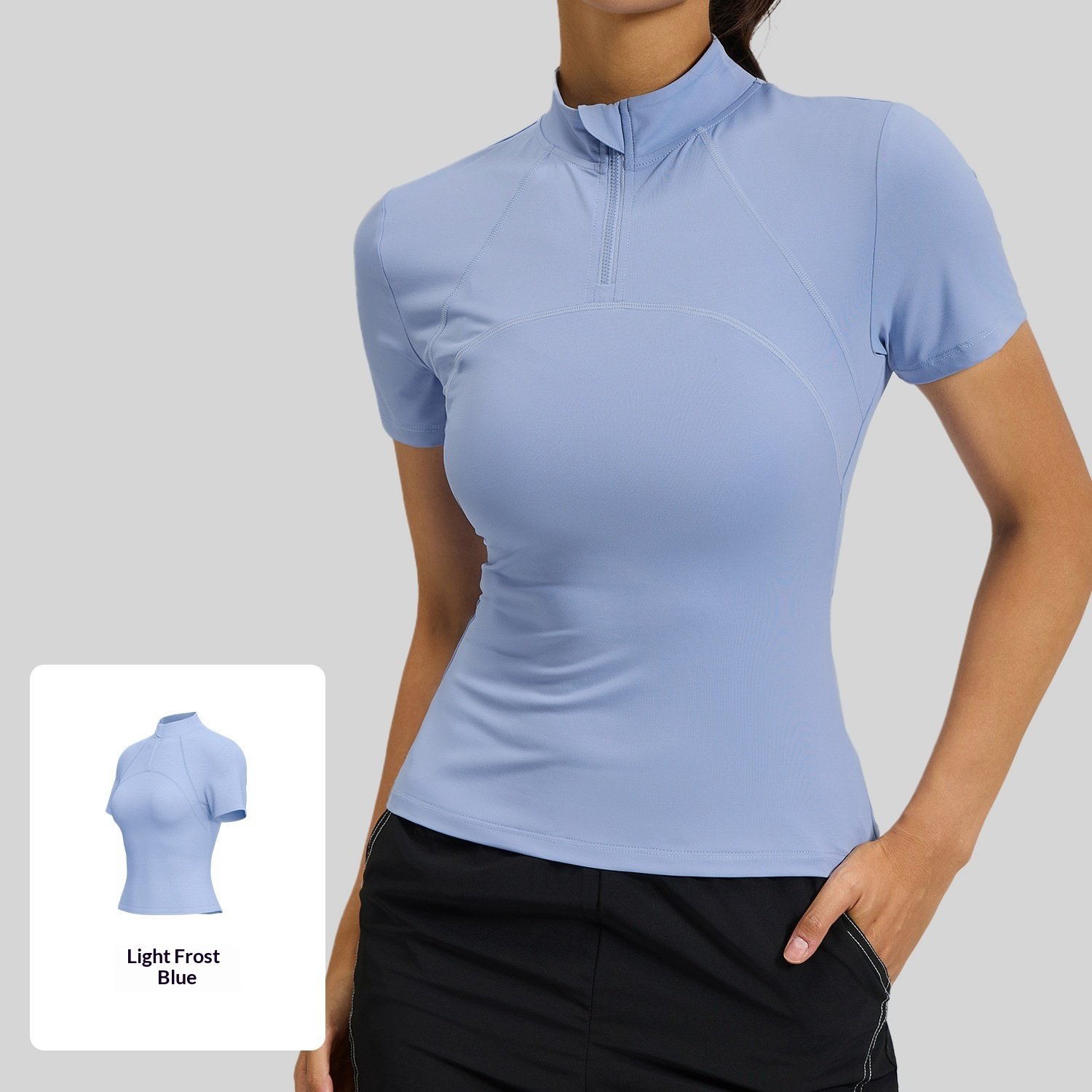 Women's Outdoor High-Elastic Half-Zip Yoga Top 5 Women's Outdoor High-Elastic Half-Zip Yoga Top - Image 5