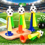 Fitness Eddy 2026 World Cup Stadium Cheering Horn Set – Premium 4-Piece Collapsible Sports Fan Horns & Loud Event Noise-Maker Accessories