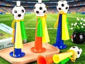 World Cup Stadium Cheering Horn Set – Premium 4-Piece Collapsible Sports Fan Horns & Loud Event Noise-Maker Accessories
