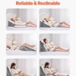 Adjustable Wedge Pillow Set – 3-Piece Foam Support Pillow with Washable Cover, White/Grey - Image 4