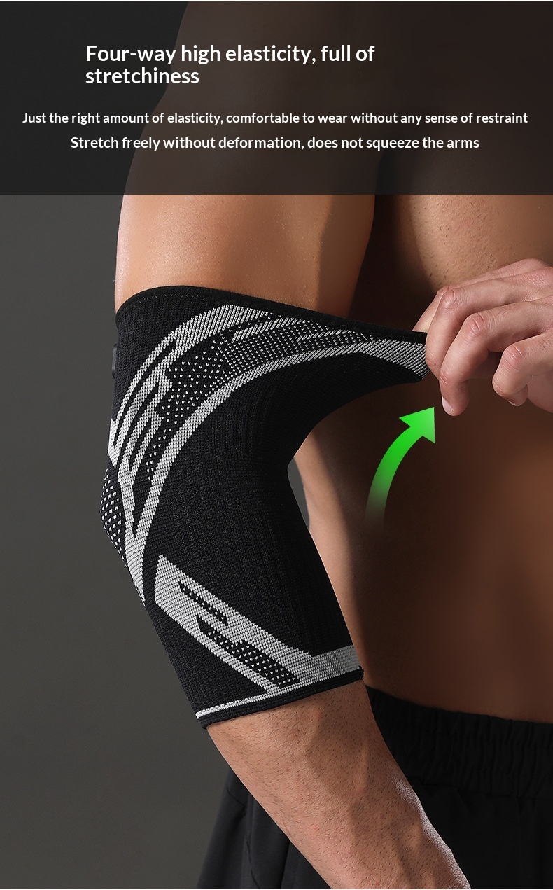 Nylon Four-way Stretch Knitted Sports Silicone Knee Brace